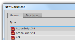 create a new actionscript 3 project