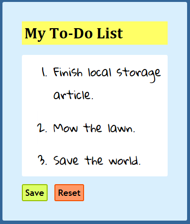 a to-do list example
