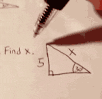 A math worksheet says Find x, and the letter x is circled with an arrow pointing to it.