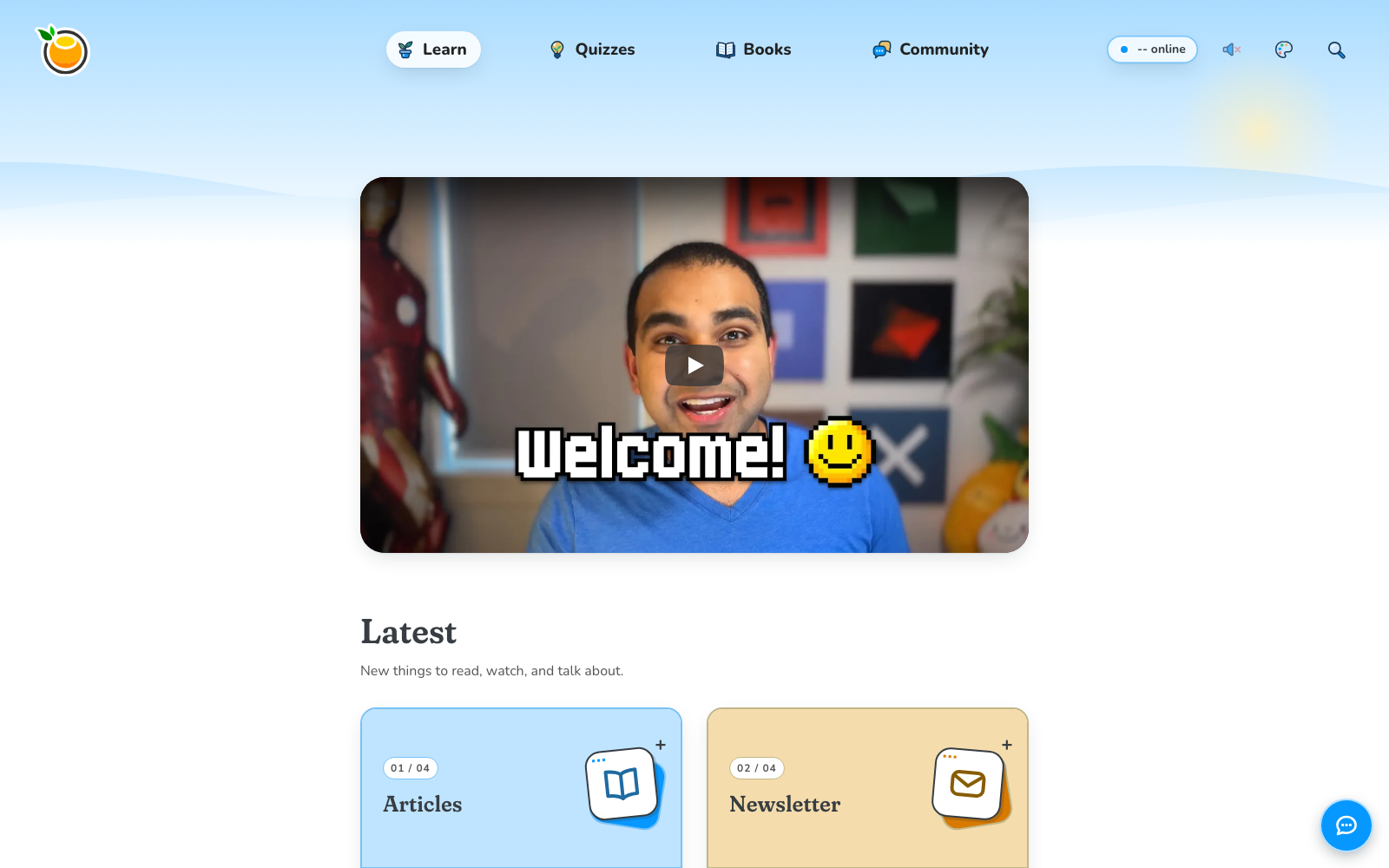 The kirupa.com homepage in Smooooth, Blue palette, light mode.