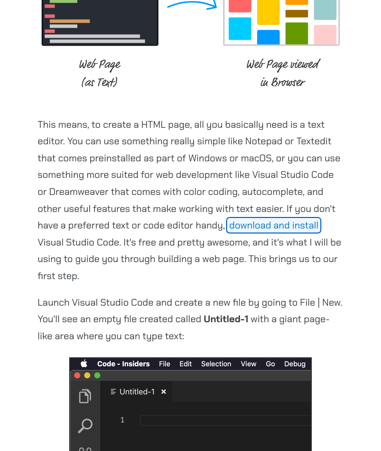 A tutorial body link with the site's visible keyboard focus treatment.
