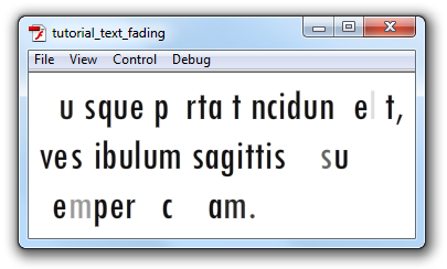 example of text fading