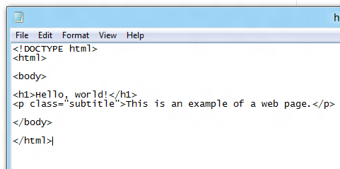 what it looks like in notepad