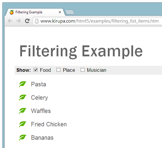 filtering example