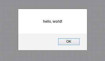 hello world displayed in a dialog