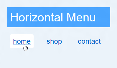 horizontal menu