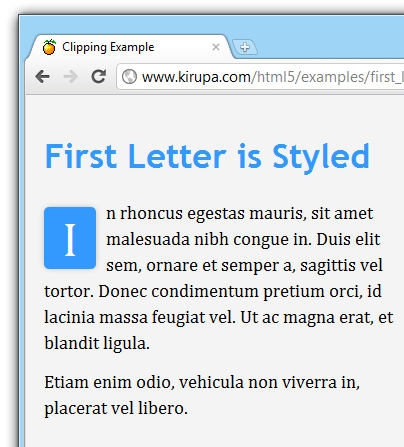 styling the first letter example