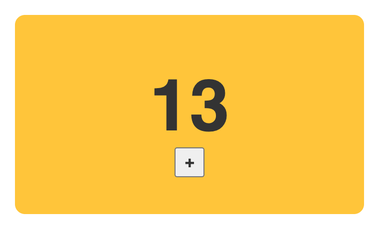 The same yellow box, now showing the number 13.