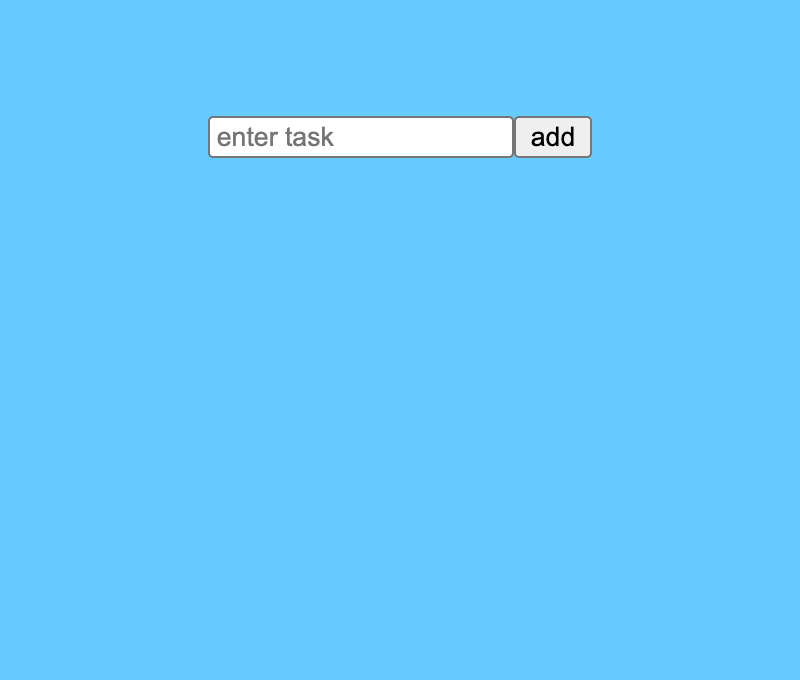 An unstyled text field and an add button on a blue background